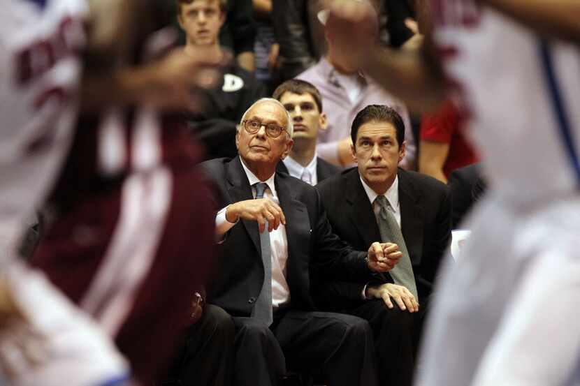 FILE - SMU head coach Larry Brown in the first half of NCAA men's basketball action against...