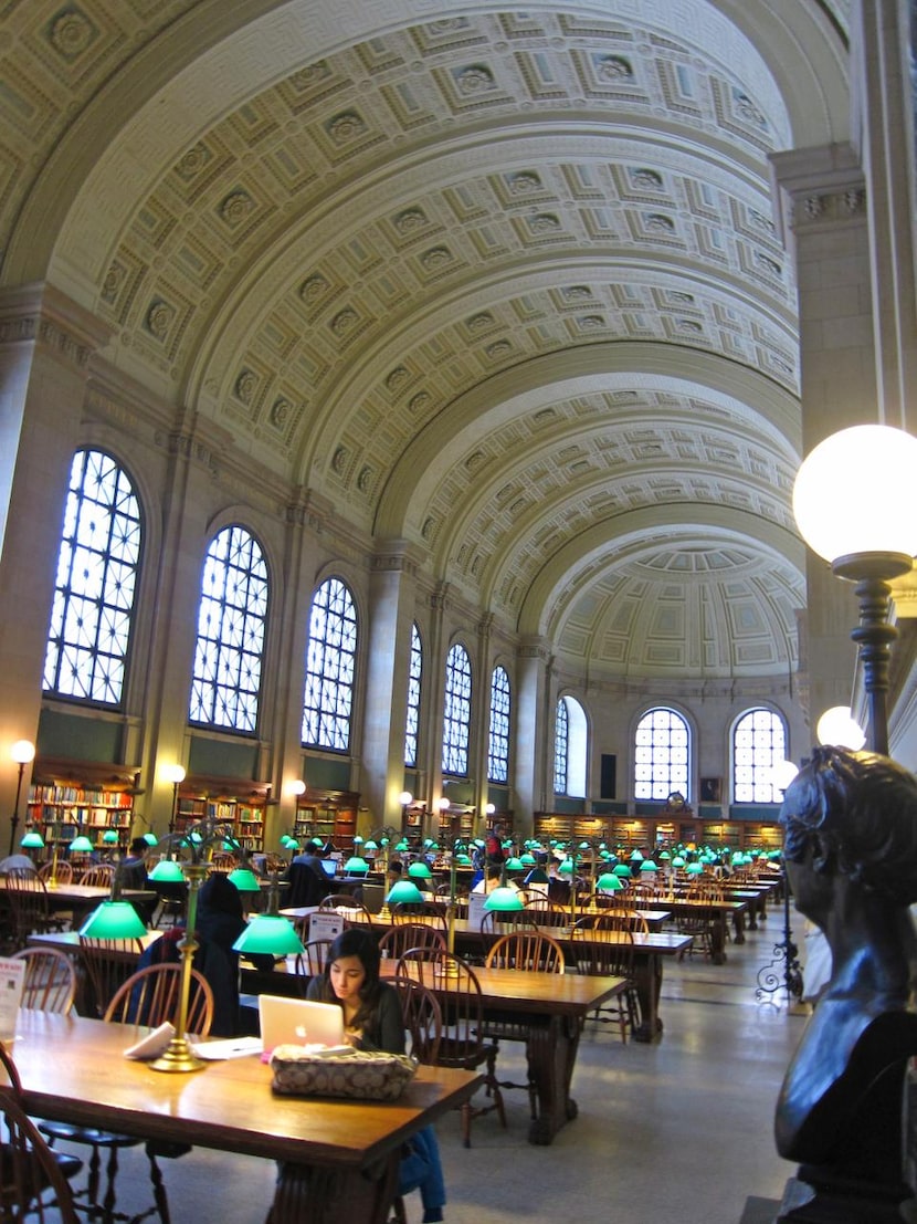 
Classical architectural elements at the Boston Central Library include this grand vaulted...