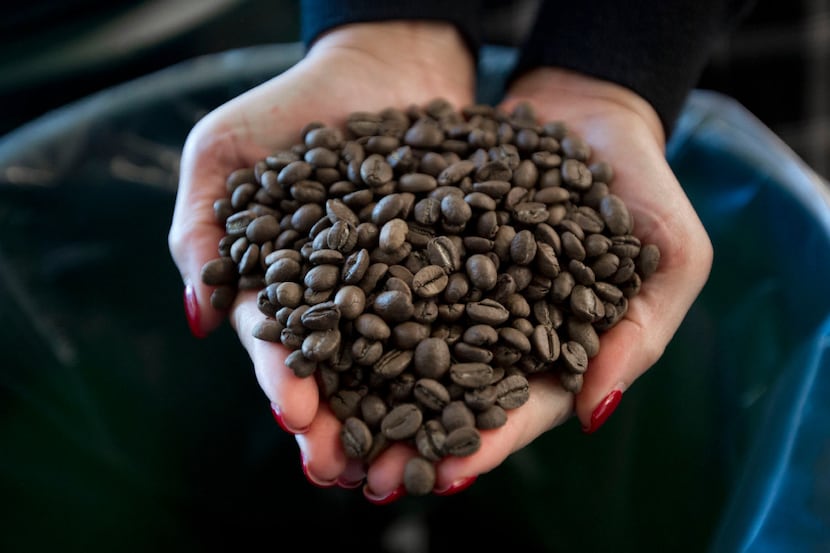 Roasted coffee beans in the R&D lab at the new Farmers Brothers Headquarters. (Joyce...