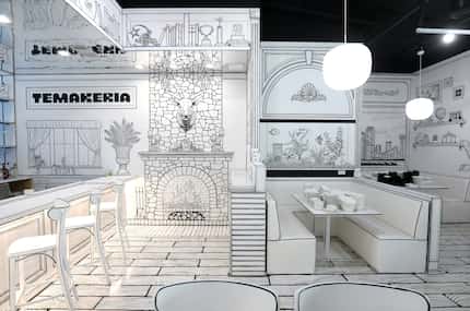 Temakeria was designed to make customers feel like they're sitting inside a 2D piece of...