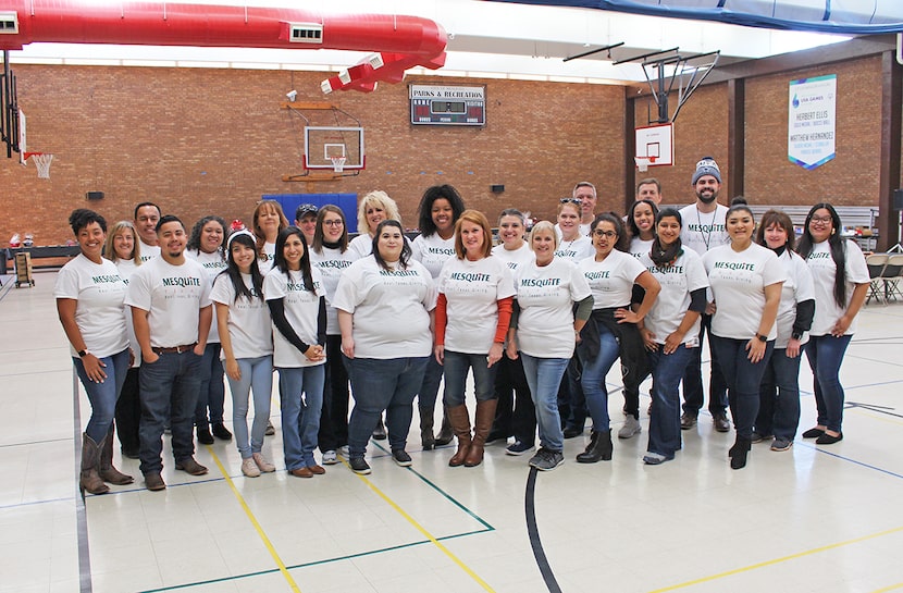 Chris Sanchez, second from the left, managed the city's employee Real. Texas. Giving. campaign.