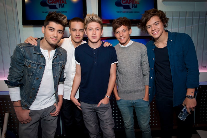 One Direction's Zayn Malik, from left, Liam Payne, Niall Horan, Louis Tomlinson and Harry...