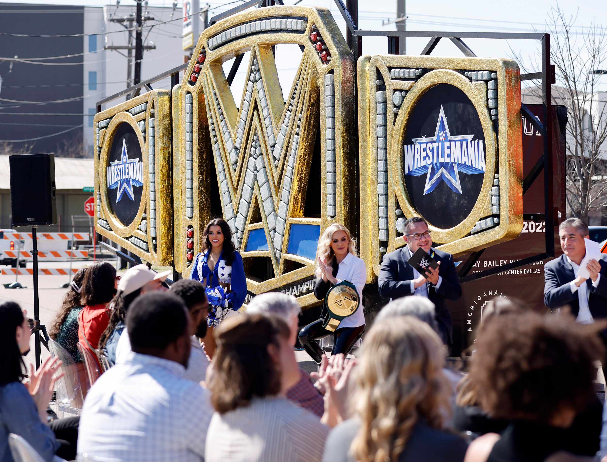 Wrestling superstars, local officials and Dallas Cowboys players were on hand for the...