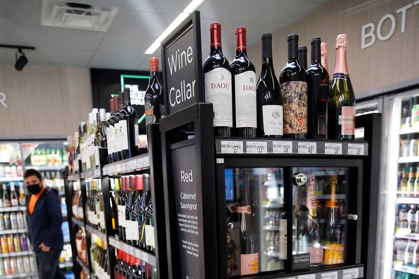 Wines on display at 7-Eleven on Wednesday, November 18, 2020 in Dallas. The new 7-Eleven...