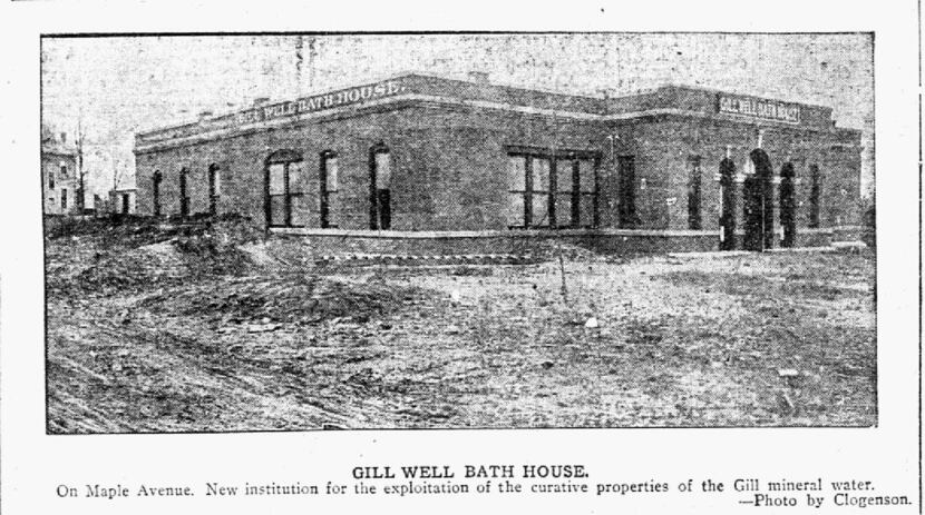 Photograph of the Gill Well Bath House off Maple Avenue. Staff photograph published in The...