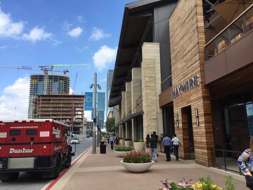 Buildings under construction at Legacy West in Plano. The Legacy Hall, a three-story food...