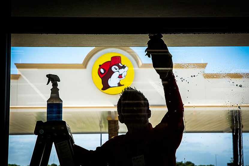  Workers are putting the final touches on North Texas' first Buc-ee's, on the northeast...