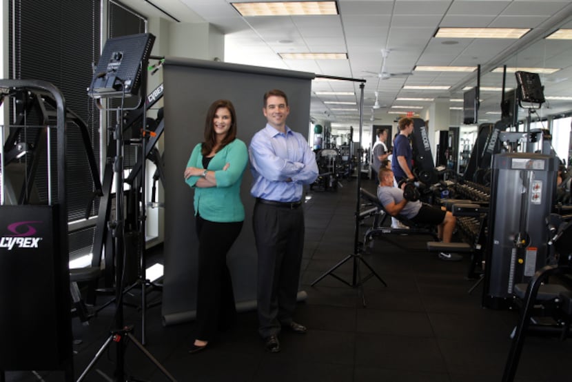 Katie Davis, Director of Finance, left, and Jeff Chesnut, President of Finance, pose in the...