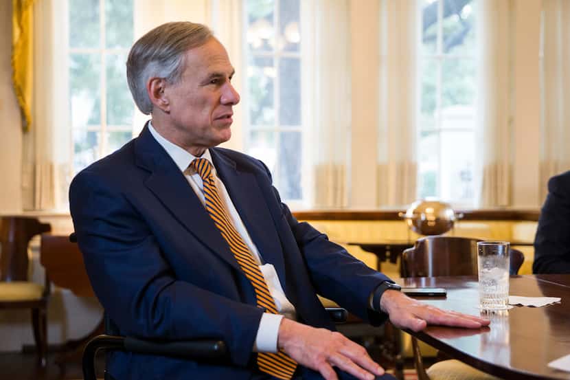 Gov. Greg Abbott, shown during an interview at the Governor's mansion last week, has...