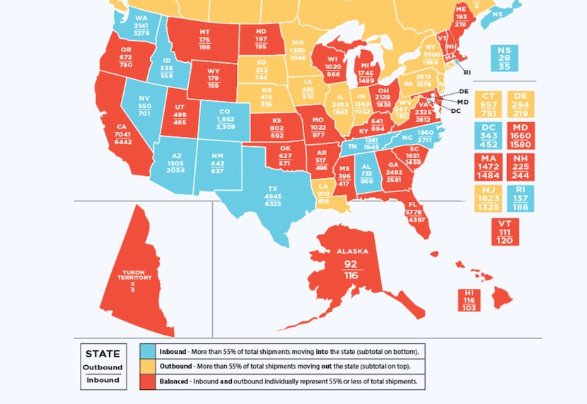 The study compared inbound and outbound moves for each state.