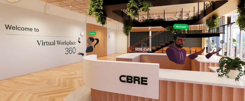 CBRE created an office in virtual reality with design cues taken from its physical offices.