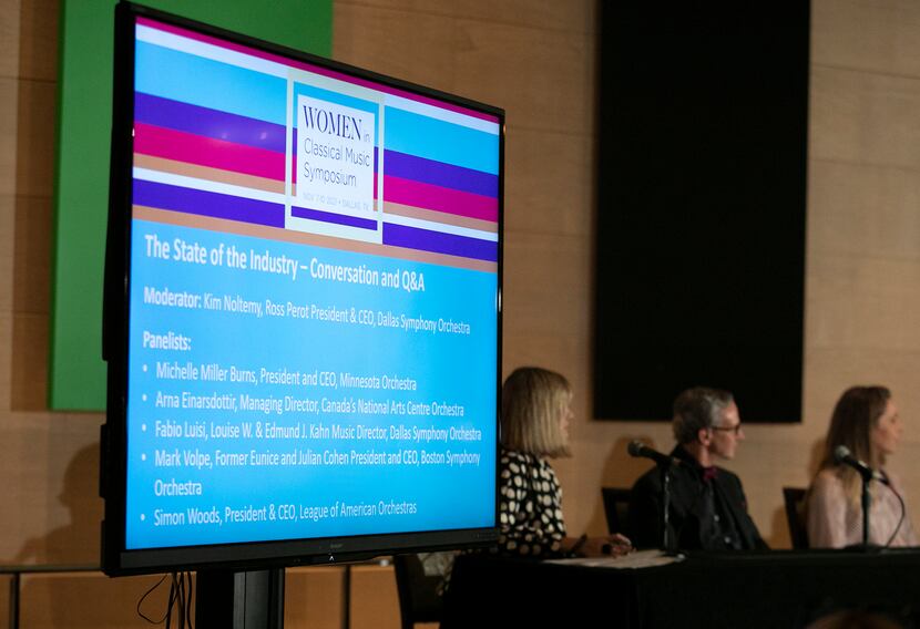 A slideshow screen from the Dallas Symphony’s annual Women in Classical Music Symposium.