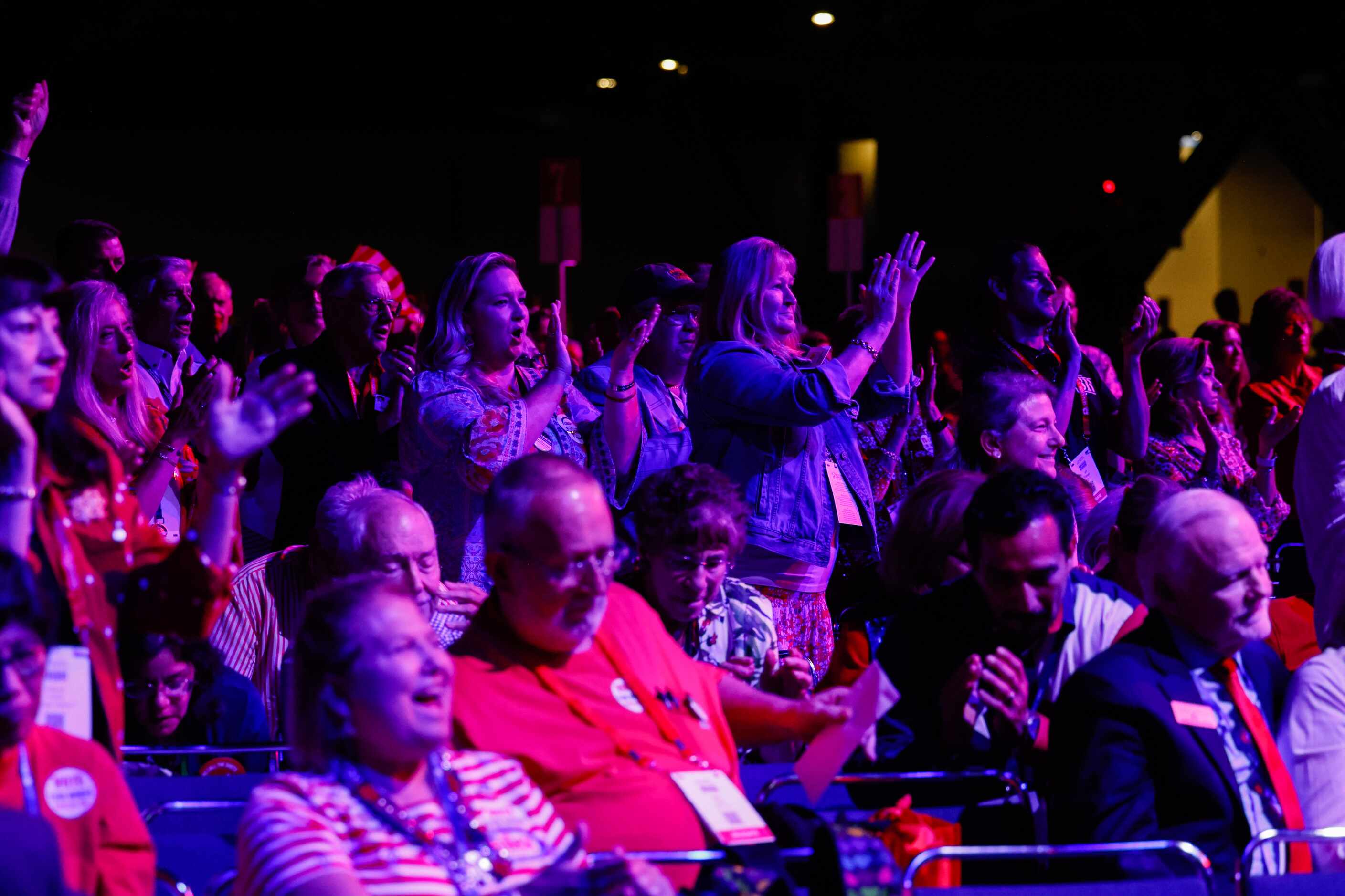 Attendees applaud United States senator for Texas Ted Cruz after his speach during a general...