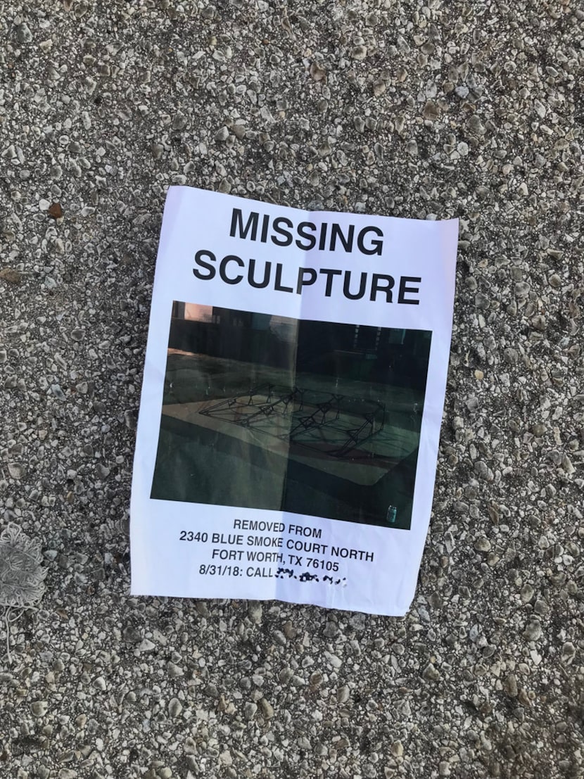 Artist Travis LaMothe designed this poster after his sculpture was stolen from an art...