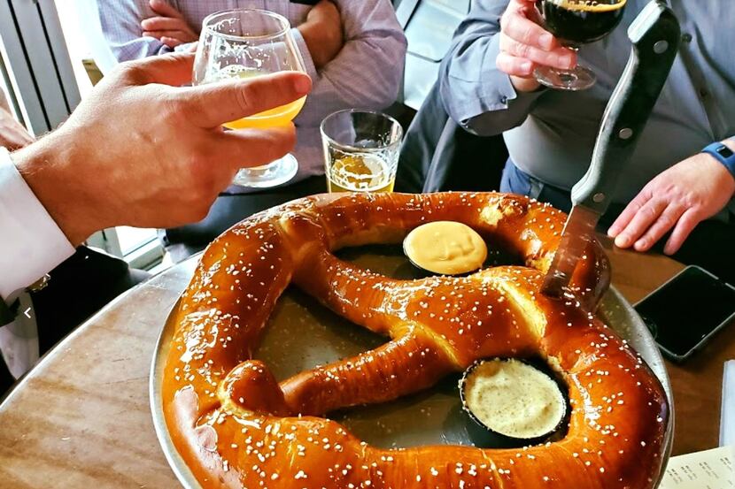The Barbarian Pretzel is Beerhead's signature food item and it serves four. (Beerhead Bar &...