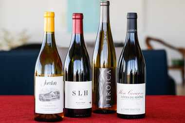 Fall wines, from left: Jordan, SLH, Eroica and Mon Coeur Côtes-Du-Rhône