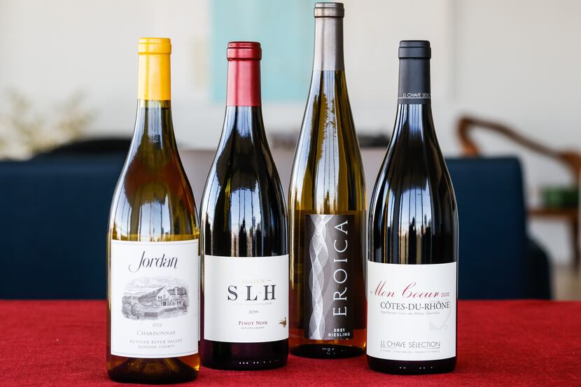 Fall wines, from left: Jordan, SLH, Eroica and Mon Coeur Côtes-Du-Rhône