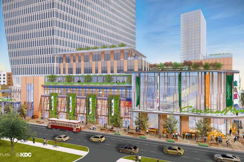 The proposed high-rise mixed-use development will have a Central Market and retail on the...
