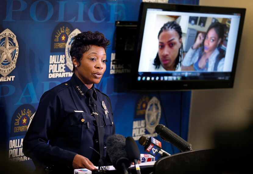 Dallas Police Chief U. Reneé Hall spoke Monday about the death of Chynal Lindsey, a black...
