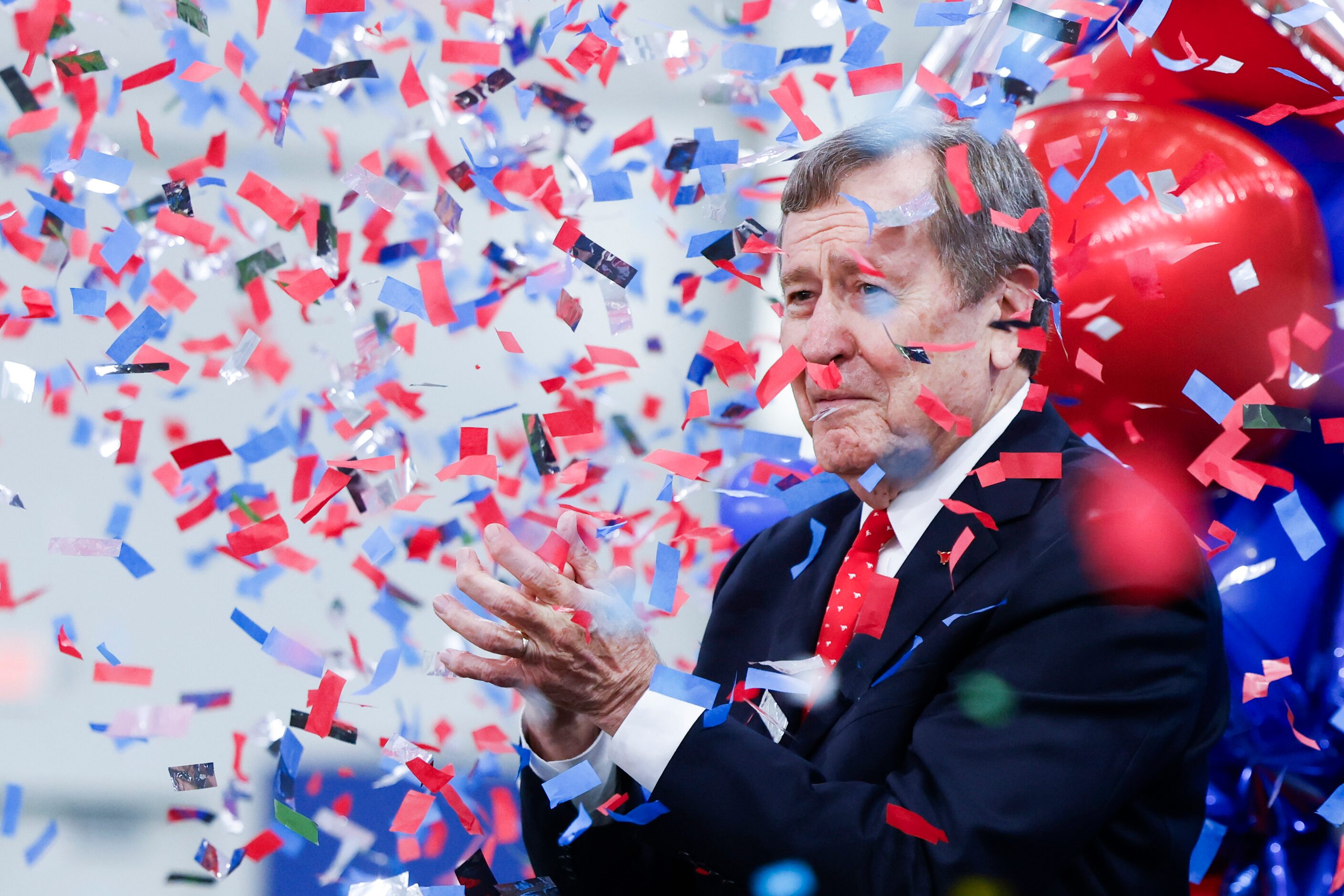 SMU President R. Gerald Turner cheer after announcing  SMU’s move to NCAA Atlantic Coast...