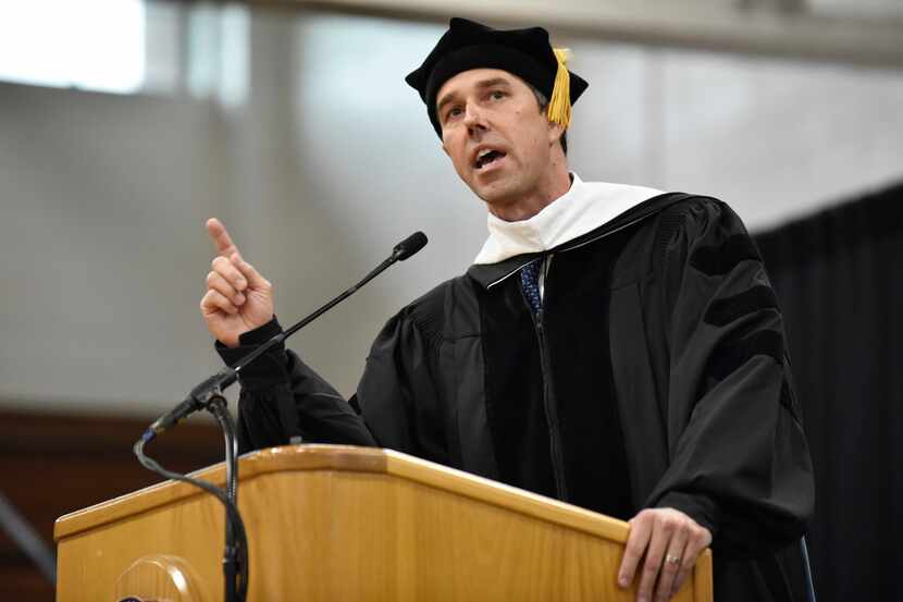 Presidential candidate Beto O'Rourke delivers the address at Paul Quinn College's 143rd...