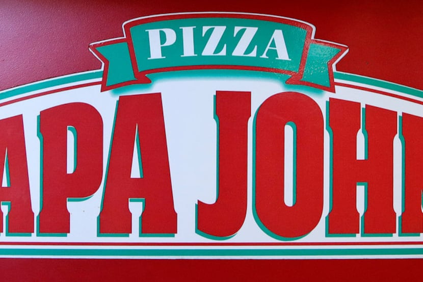 FILE - This Dec. 21, 2017 file photo shows the logo of Papa John's displayed at a pizza...
