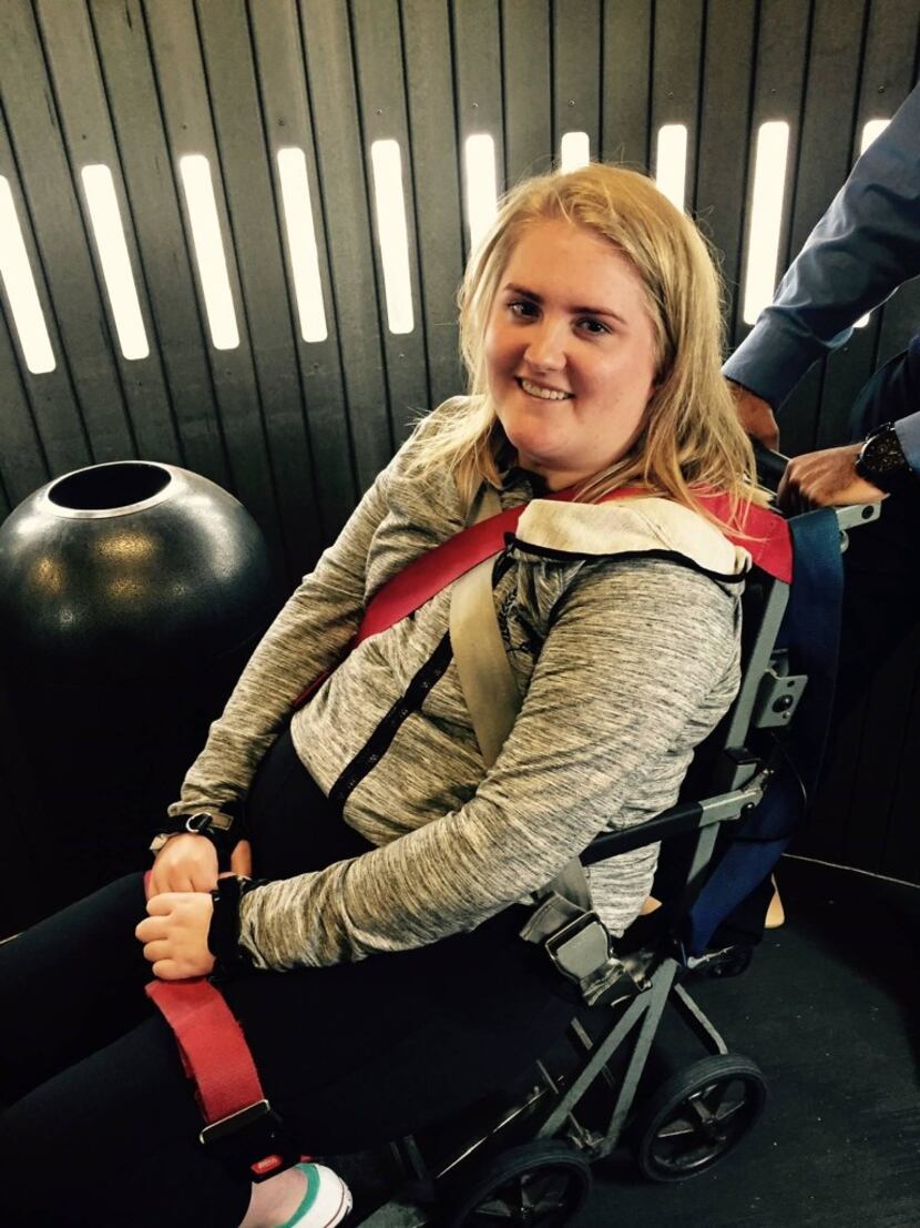 Sarah Milburn, 24, of University Park, was paralyzed after a crash in a van involving an...