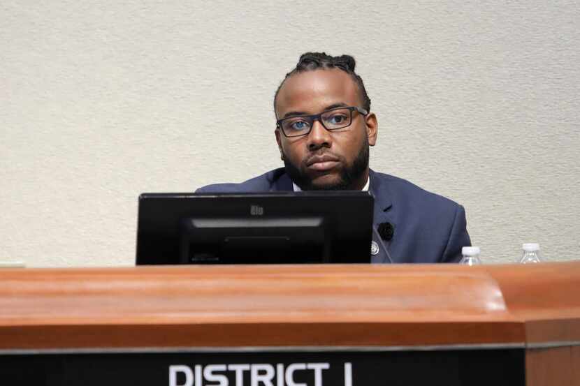 La'Shadion Shemwell at a city council meeting at McKinney City Hall on May 15, 2018....