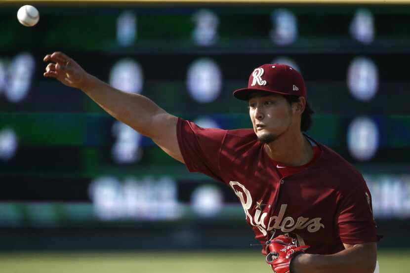 Frisco RoughRiders' Yu Darvish pitches against  San Antonio Missions at the Dr. Pepper...