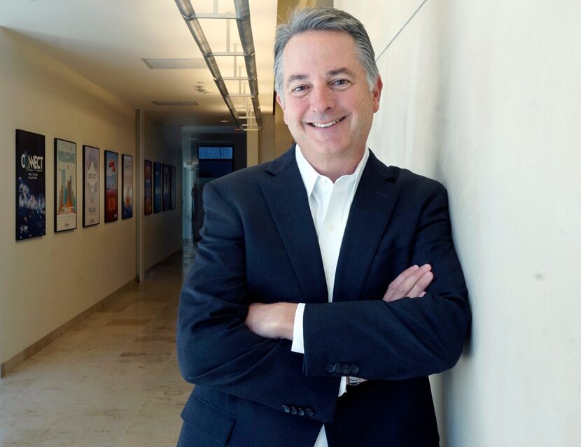 Tyler Technologies CEO Lynn Moore Jr. in his office in Plano.