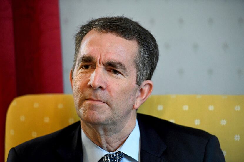 Virginia Gov. Ralph Northam talks during an interview at the Governor's Mansion on Feb. 9,...