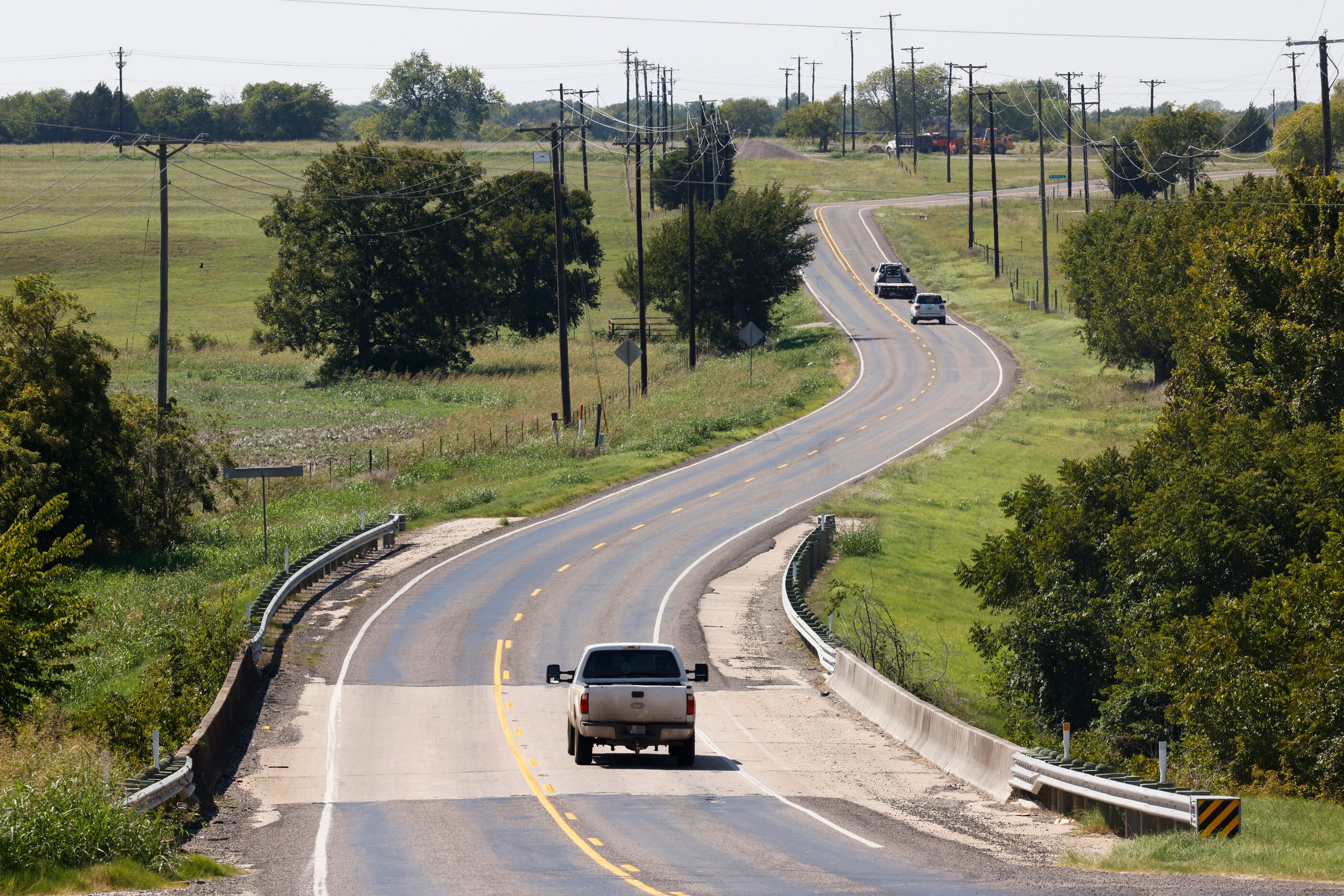 Traffic passes along FM 121, also known as Main Street in Gunter. 