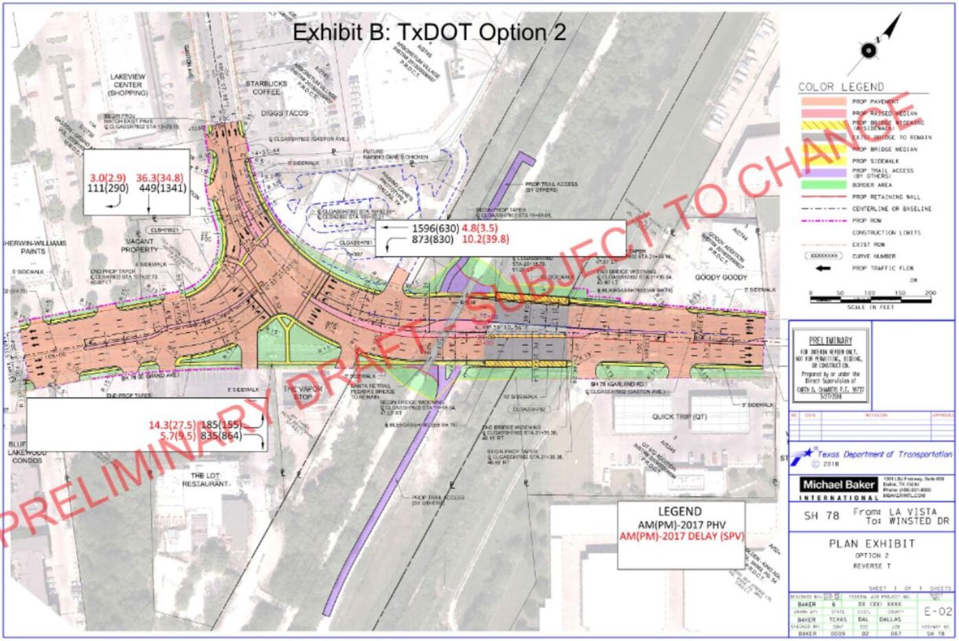 TxDOT favors the "Reverse T" plan because it includes a signal phase to stop northbound...