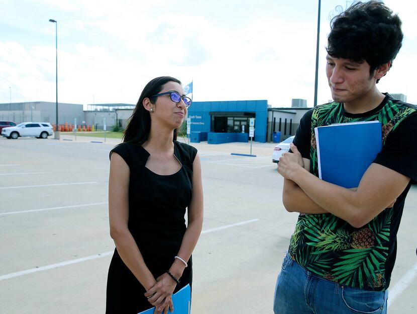  Francisco Galicia, 18,  with attorney Claudia Galan, was  release from the South Texas...