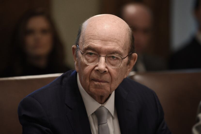 Commerce Secretary Wilbur Ross attends a Cabinet meeting in the Cabinet Room of the White...