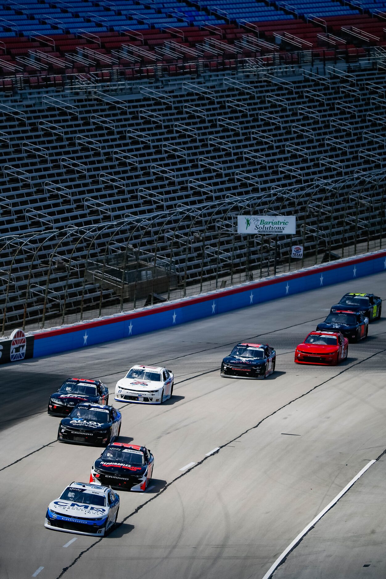 Empty stands during the NASCAR Xfinity My Bariatric Solutions 300 race on July 18, 2020 at...