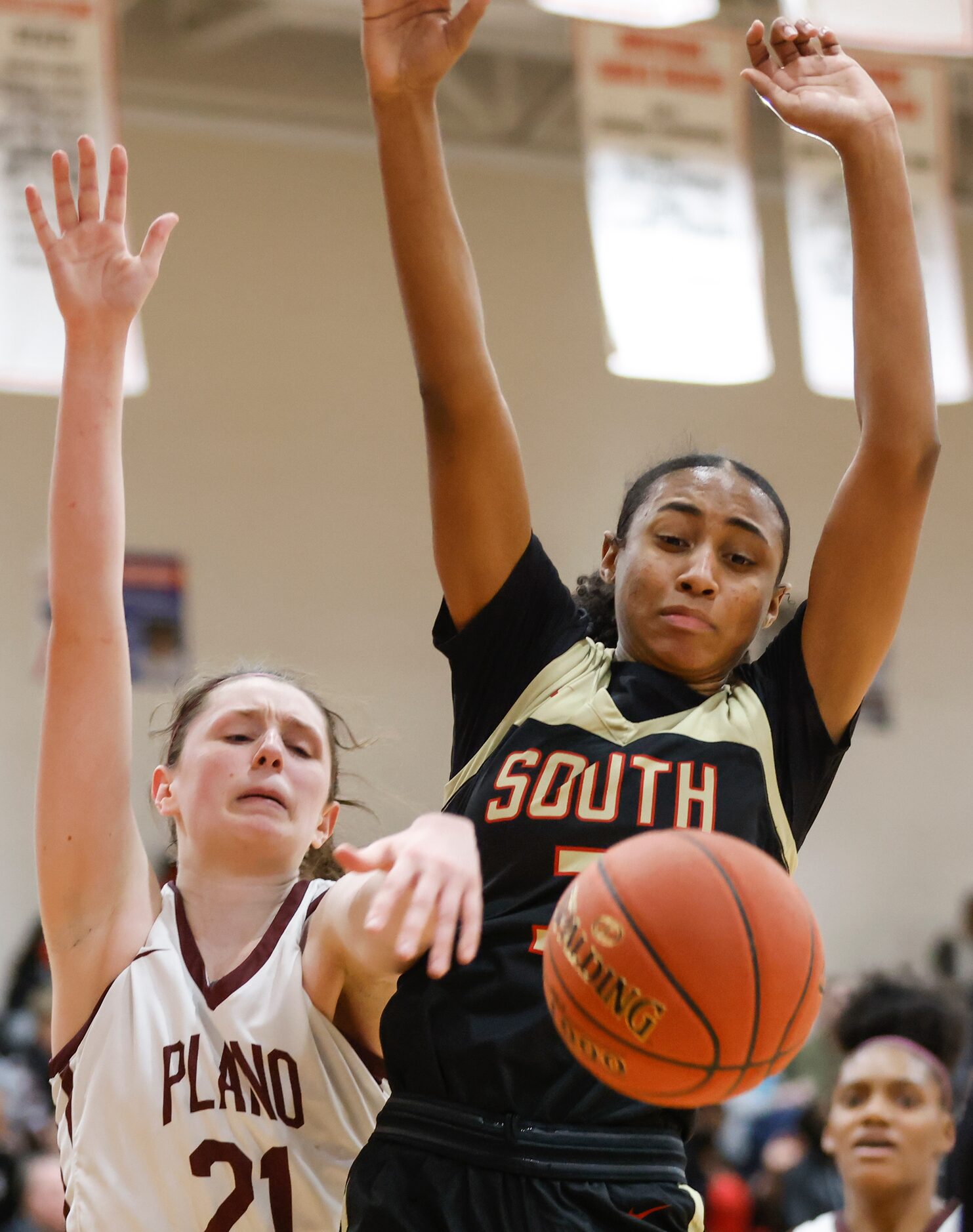 Plano Senior High School Josie Bruder (21) and South Grand Prairie High School Taylor Barnes...