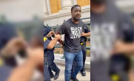 Dallas police handcuffed  Next Generation Action Network leader Dominique Alexander after he...