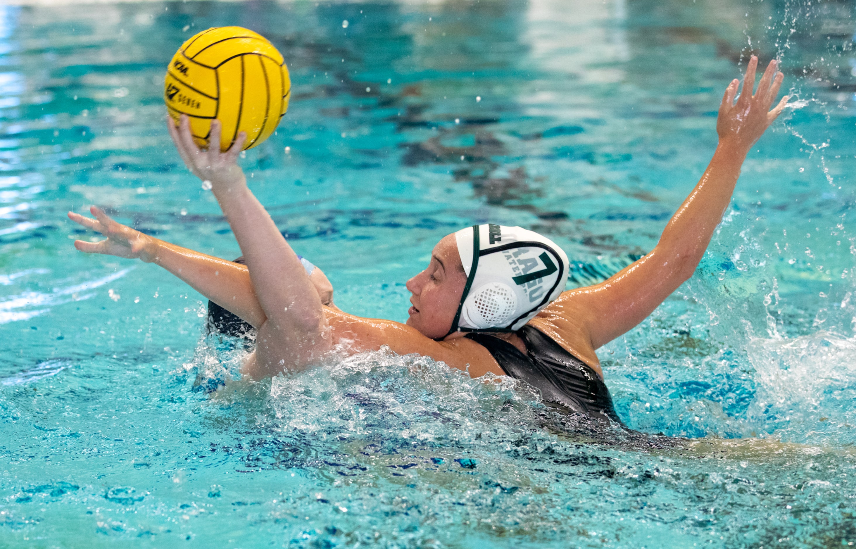 Southlake Carroll utility Sydney Rubin, right, defends against Clute Brazoswood utility Anna...