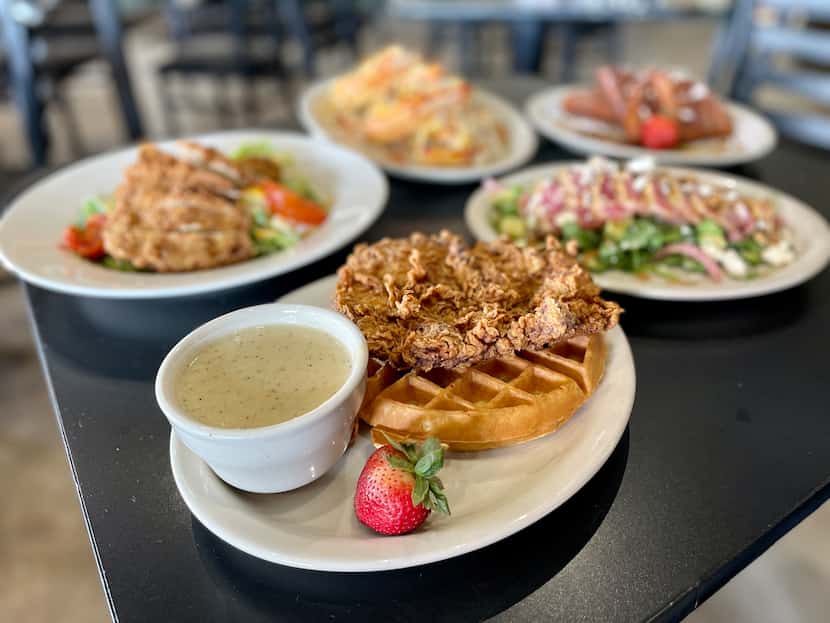Fried chicken and waffles is one of the most celebrated dishes on the menu.