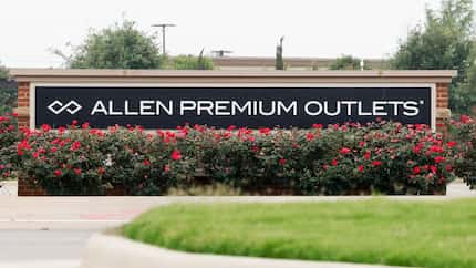 Entrance to Allen Premium Outlets. 