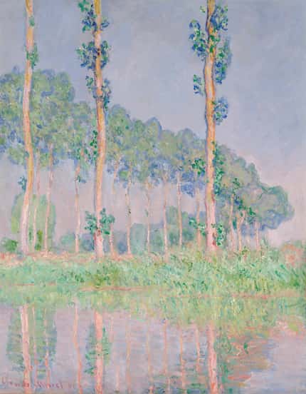 Claude Monet's 1891 oil-on-canvas painting "Poplars, Pink Effect" is among the works...