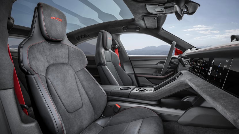 The Porsche Taycan GTS' interior is best descried as spare elegance.