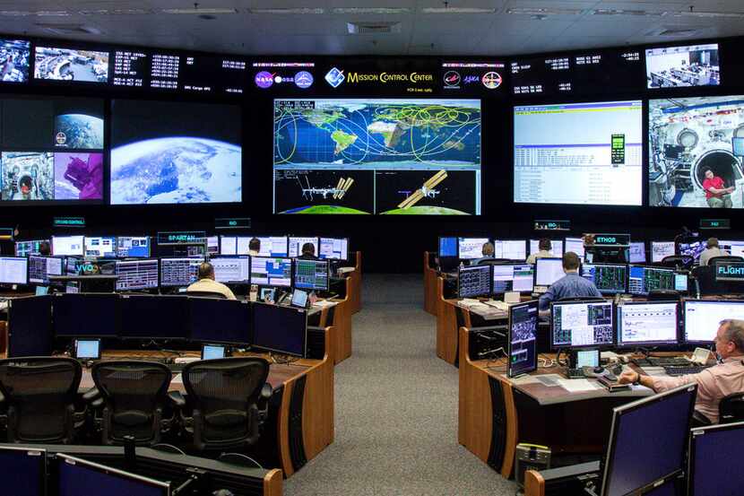 This file photo shows NASA's mission control room at Johnson Space Center in Houston.