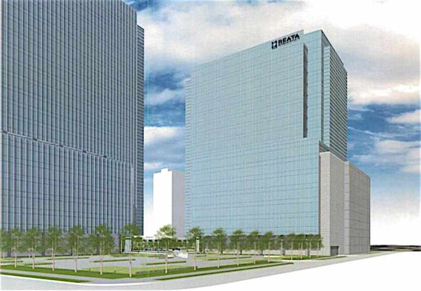 Early plans for Crow Co.'s Legacy office tower project. Reata will occupy the first of the...