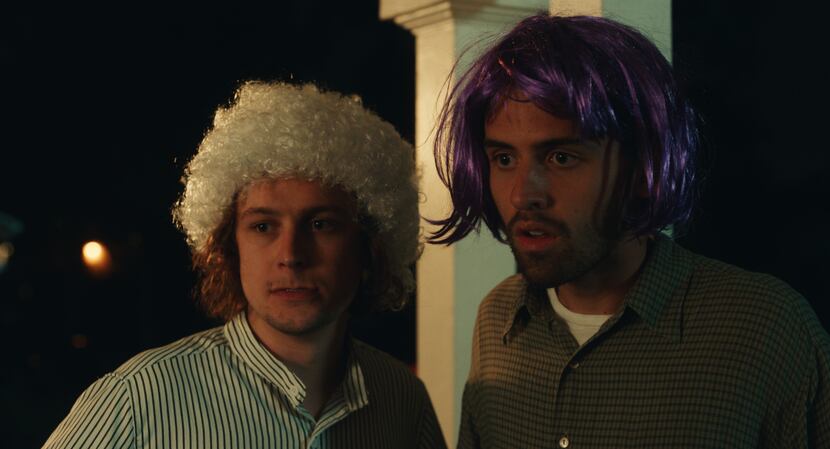 Logan Miller (left) and Cooper Raiff star in "S---house." Raiff recruited Miller through...