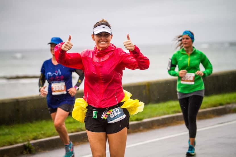 Dallas runner Shannon Suess credits training programs offered by Run On for helping her...