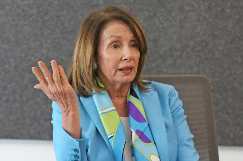 U.S. House Minority Leader Nancy Pelosi meets with the Dallas Morning News editorial board...
