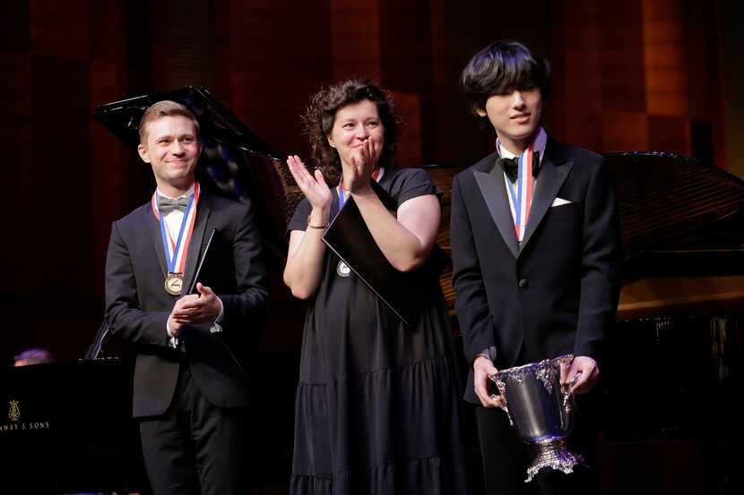 Winners of the 2022 Van Cliburn International Piano Competition: L to R, bronze medalist...