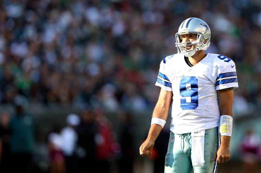 Dallas Cowboys quarterback Tony Romo (9) in a game against the Philadelphia Eagles during...